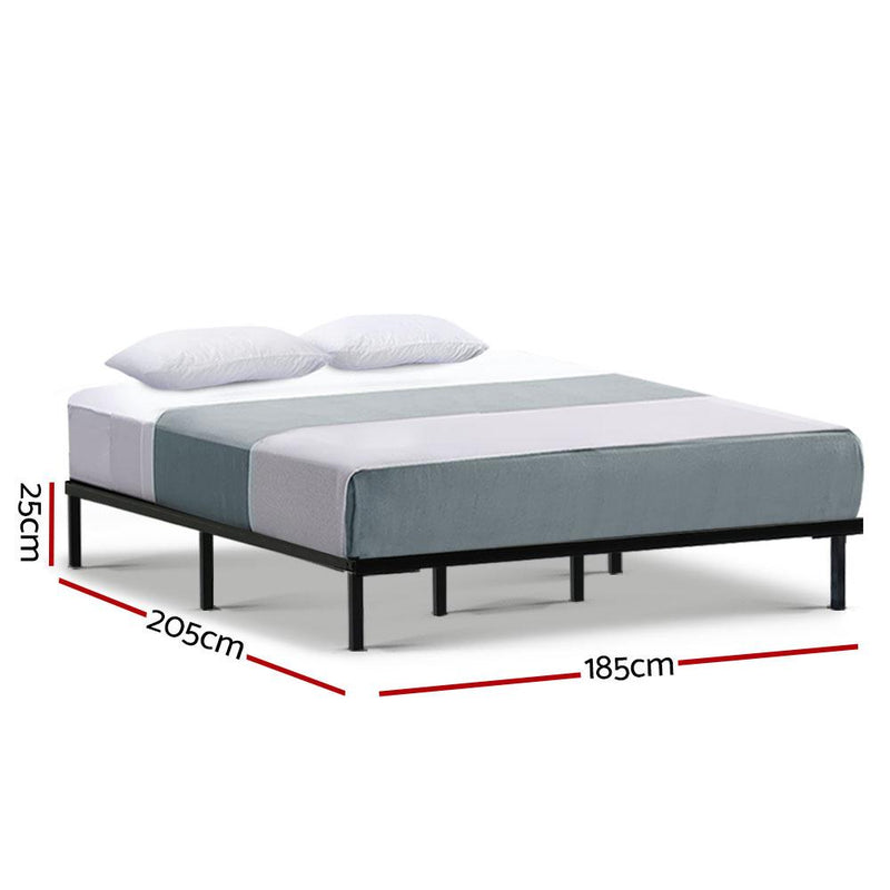 King Package | Ted Metal Bed Black & Normay Pillow Top Mattress (Medium Firm) - Bedzy Australia (ABN 18 642 972 209) - Cheap affordable bedroom furniture shop near me Australia