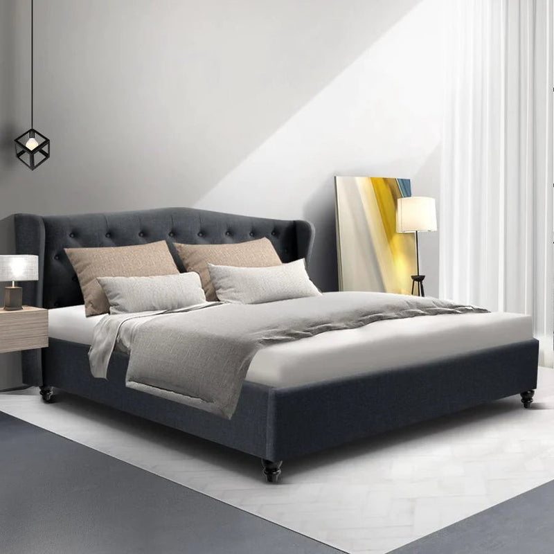 King Premium Package | Altona Bed Charcoal, Algarve Euro Top Mattress (Medium Firm) & Deluxe Mattress Topper! - Bedzy Australia (ABN 18 642 972 209) - Furniture > Bedroom