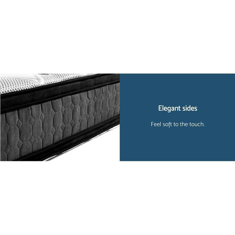 King Premium Package | Altona Bed Charcoal, Luna Series Euro Top Mattress (Medium Firm) & Bamboo Mattress Topper! - Bedzy Australia
