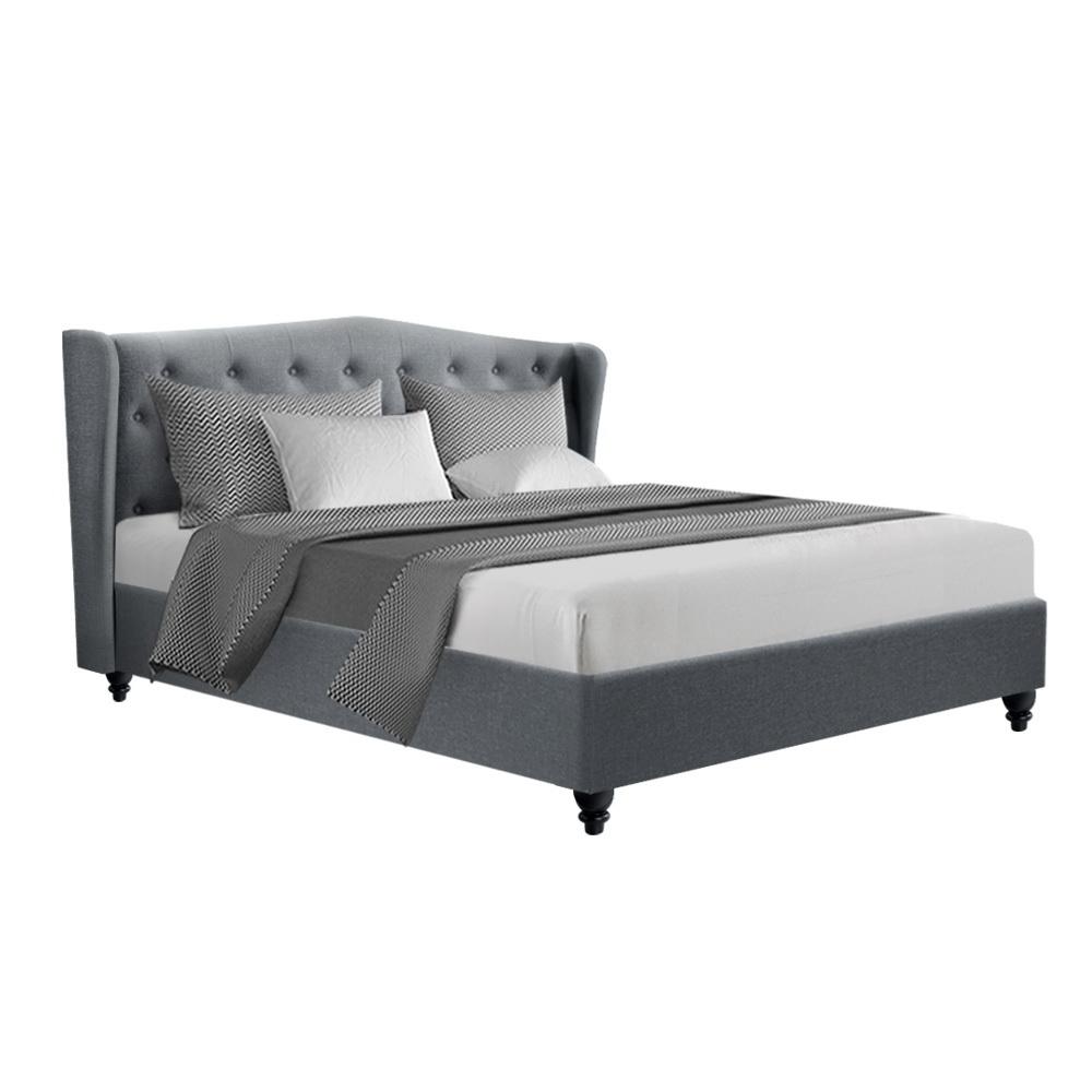 King Premium Package | Altona Bed Grey, Algarve Euro Top Mattress (Medium Firm) & Bamboo Mattress Topper! - Bedzy Australia