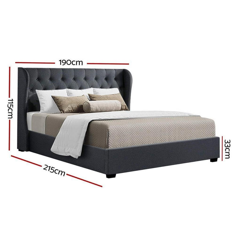 King Premium Package | Elouera Bed Charcoal, Algarve Euro Top Mattress (Medium Firm) & Deluxe Mattress Topper! - Bedzy Australia (ABN 18 642 972 209) - Furniture > Bedroom