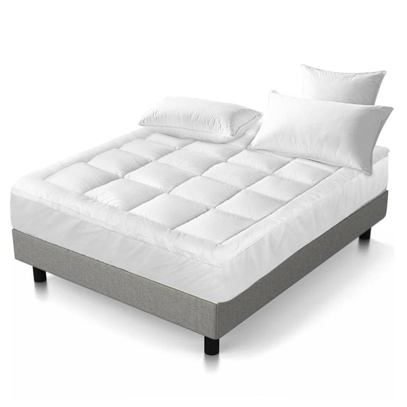 King Premium Package | Elouera Bed Grey, Algarve Euro Top Mattress (Medium Firm) & Bamboo Mattress Topper! - Bedzy Australia