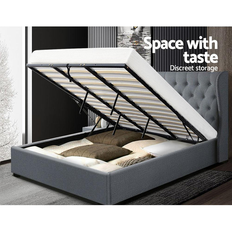 King Premium Package | Elouera Bed Grey, Algarve Euro Top Mattress (Medium Firm) & Bonus Mattress Topper! - Bedzy Australia - Furniture > Bedroom