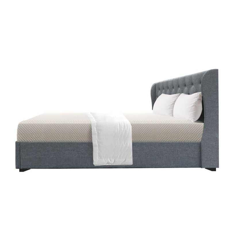 King Premium Package | Elouera Bed Grey, Algarve Euro Top Mattress (Medium Firm) & Bamboo Mattress Topper! - Bedzy Australia