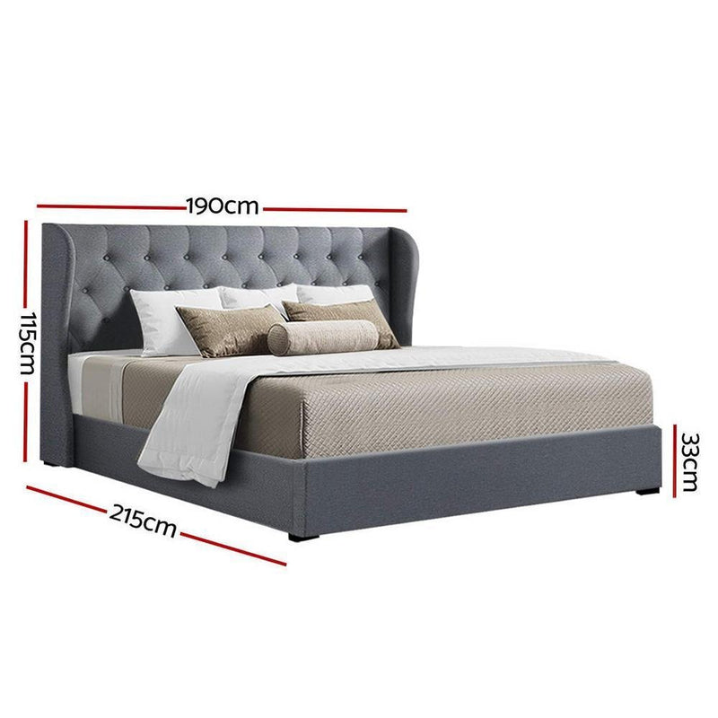 King Premium Package | Elouera Bed Grey, Algarve Euro Top Mattress (Medium Firm) & Bamboo Mattress Topper! - Bedzy Australia