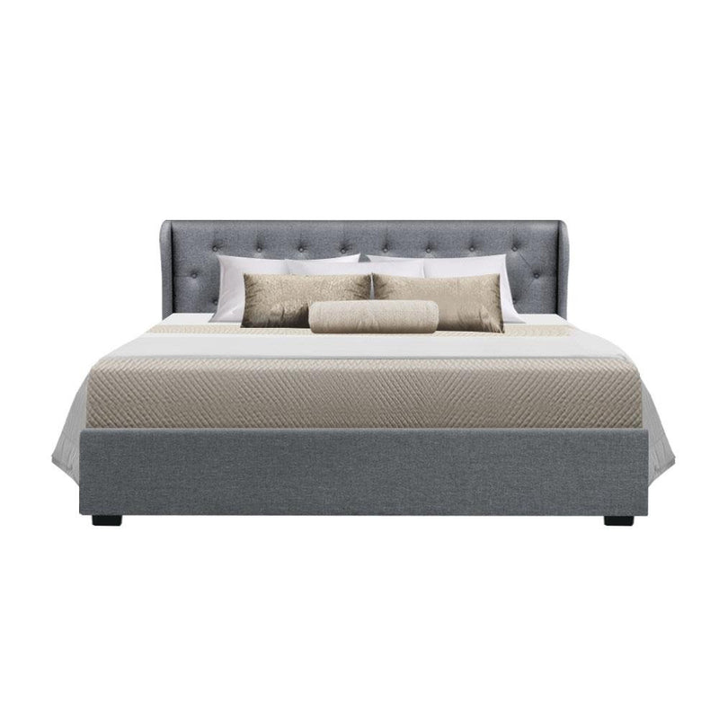 King Premium Package | Elouera Bed Grey, Luna Series Euro Top Mattress (Medium Firm) & Bamboo Mattress Topper! - Bedzy Australia