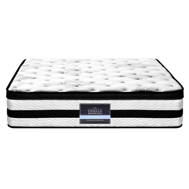 King Premium Package | Trinity Bed Charcoal, Algarve Euro Top Mattress (Medium Firm) & Deluxe Mattress Topper! - Bedzy Australia