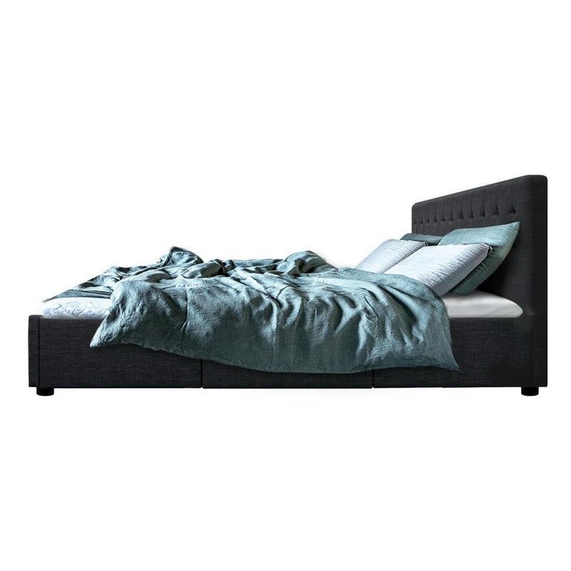 King Premium Package | Trinity Bed Charcoal, Algarve Euro Top Mattress (Medium Firm) & Deluxe Mattress Topper! - Bedzy Australia (ABN 18 642 972 209) - Furniture > Bedroom