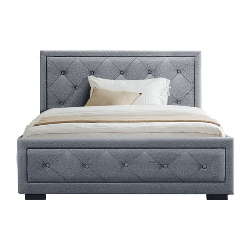 King Single Package | Bronte Storage Bed Frame Grey & Bonita Euro Top Mattress (Medium Firm) - Bedzy Australia (ABN 18 642 972 209) -