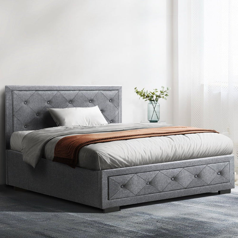 King Single Package | Bronte Storage Bed Frame Grey & Bonita Euro Top Mattress (Medium Firm) - Bedzy Australia (ABN 18 642 972 209) -