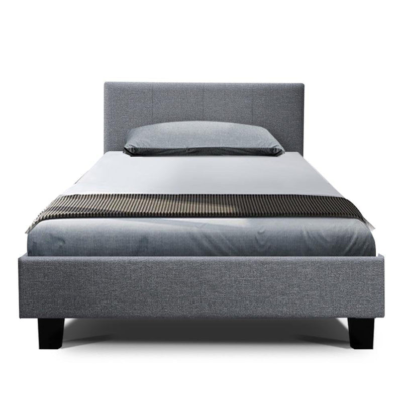 King Single Package | Coogee Bed Grey & Bonita Euro Top Mattress (Medium Firm) - Bedzy Australia