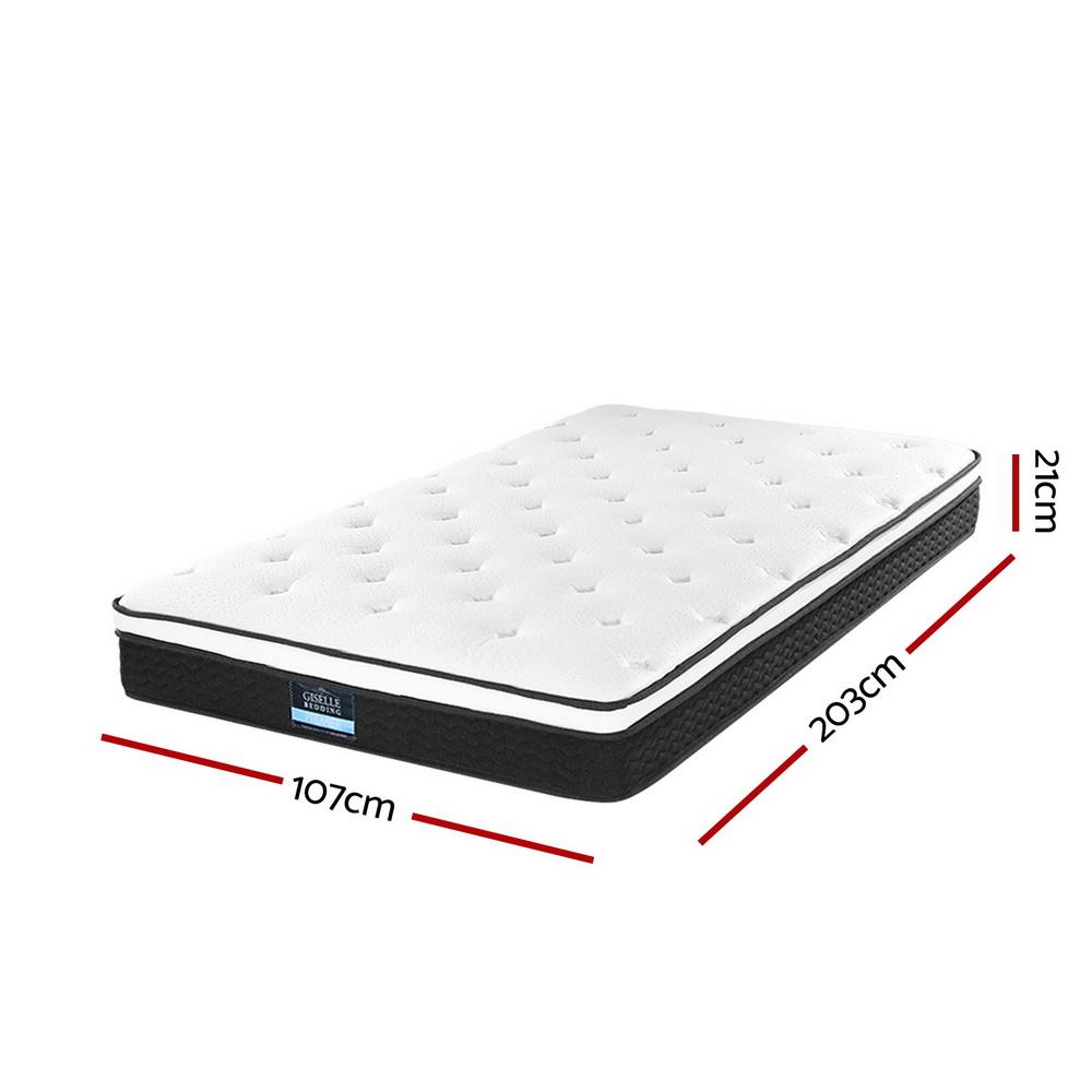 King Single Package | Coogee Bed White & Bonita Euro Top Mattress (Medium Firm) - Bedzy Australia
