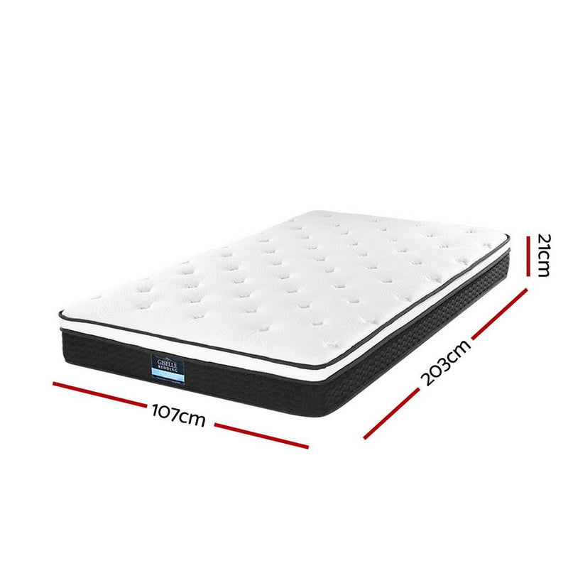 King Single Package | Coogee Bed White & Bonita Euro Top Mattress (Medium Firm) - Bedzy Australia (ABN 18 642 972 209) - Furniture > Bedroom