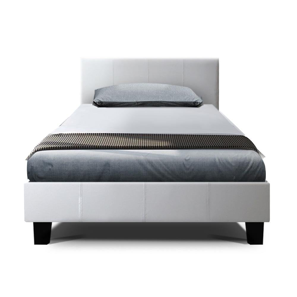 King Single Package | Coogee Bed White & Bonita Euro Top Mattress (Medium Firm) - Bedzy Australia