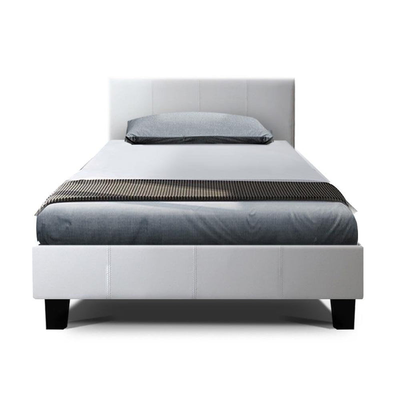 King Single Package | Coogee Bed White & Bonita Euro Top Mattress (Medium Firm) - Bedzy Australia