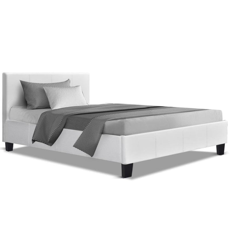 King Single Package | Coogee Bed White & Bonita Euro Top Mattress (Medium Firm) - Bedzy Australia