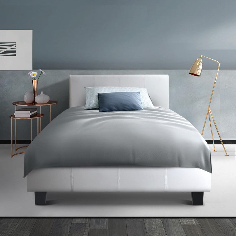 King Single Package | Coogee Bed White & Bonita Euro Top Mattress (Medium Firm) - Bedzy Australia