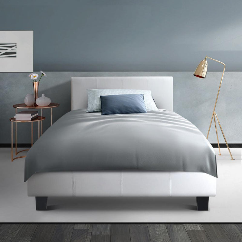 King Single Package | Coogee Bed White & Bonita Euro Top Mattress (Medium Firm) - Bedzy Australia (ABN 18 642 972 209) - Furniture > Bedroom