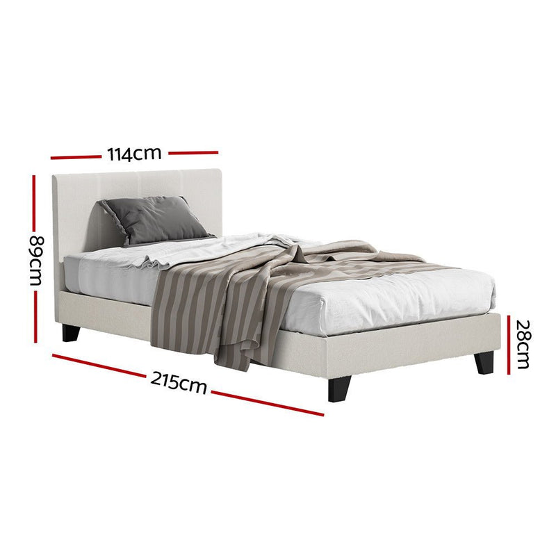 King Single Package | Coogee King Single Bed Frame & Bonita Euro Top Mattress (Medium Firm) - Bedzy Australia