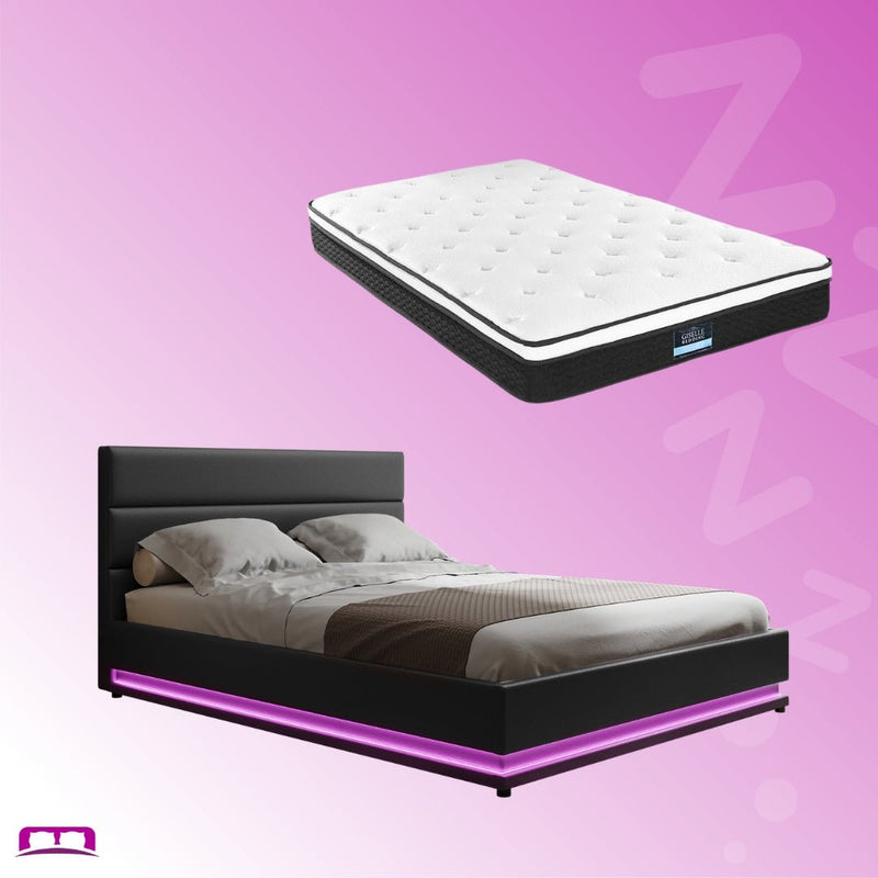 King Single Package | Henley LED Bed Frame & Bonita Euro Top Mattress (Medium Firm) - Bedzy Australia