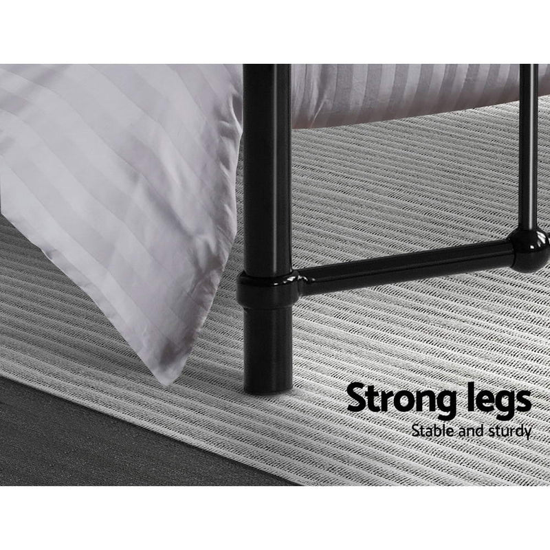King Single Package | Leo Metal Bed Frame Black & Bonita Euro Top Mattress (Medium Firm) - Bedzy Australia