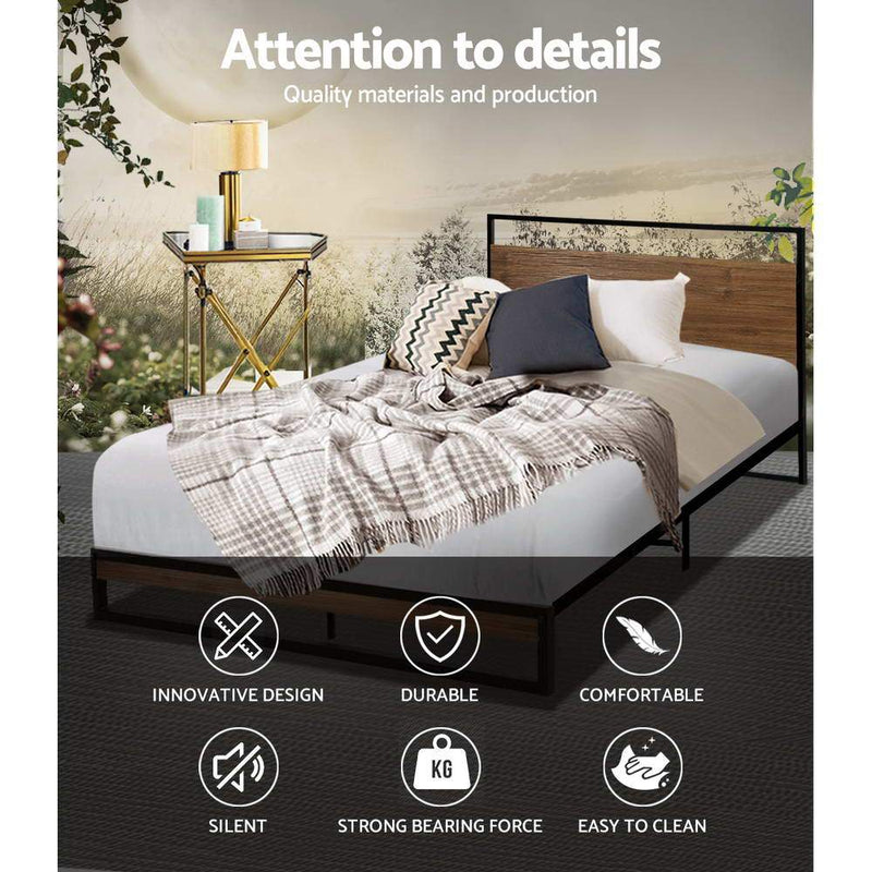 King Single Package | Stockton Bed Frame & Bonita Euro Top Mattress (Medium Firm) - Bedzy Australia