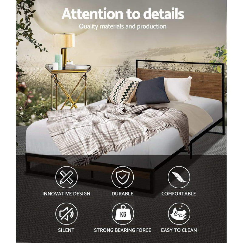 King Single Package | Stockton Bed Frame & Bonita Euro Top Mattress (Medium Firm) - Bedzy Australia (ABN 18 642 972 209) - Furniture > Bedroom