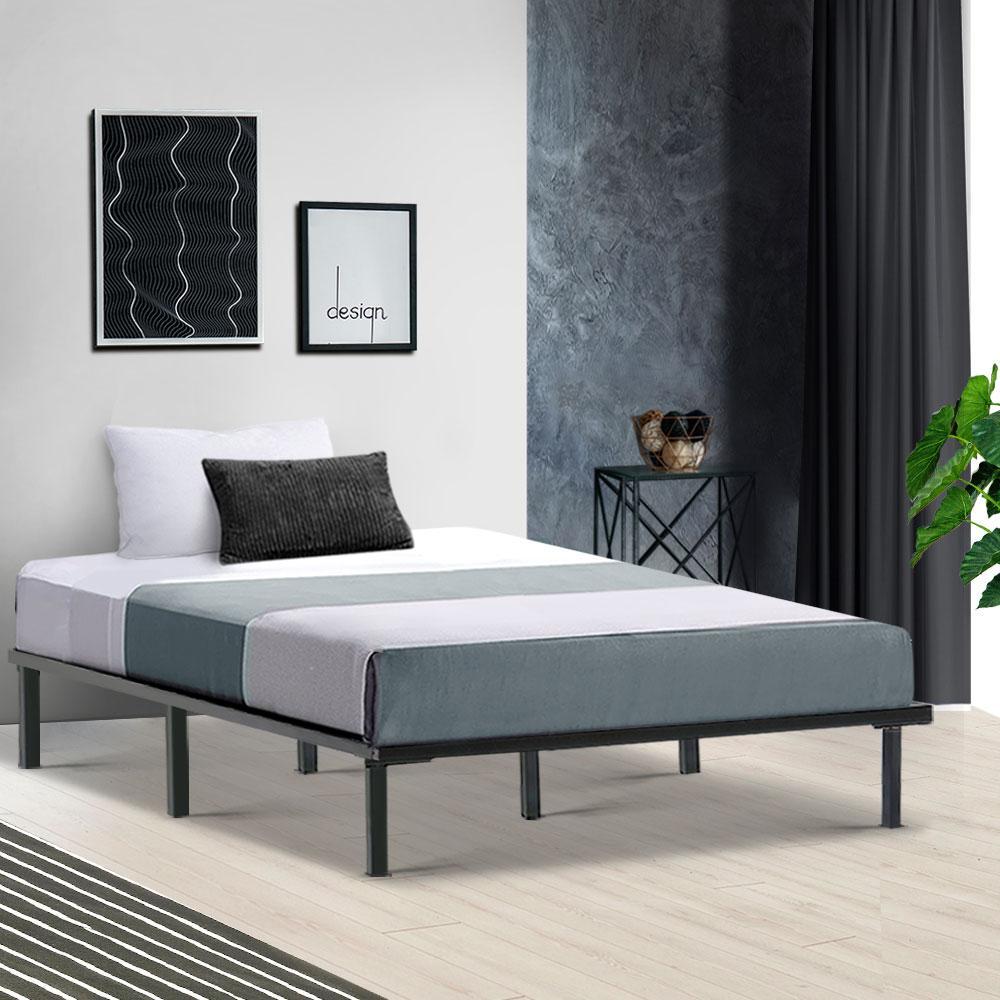 King Single Package | Ted Metal Bed & Normay Bonnell Spring Pillow Top Mattress (Medium Firm) - Bedzy Australia