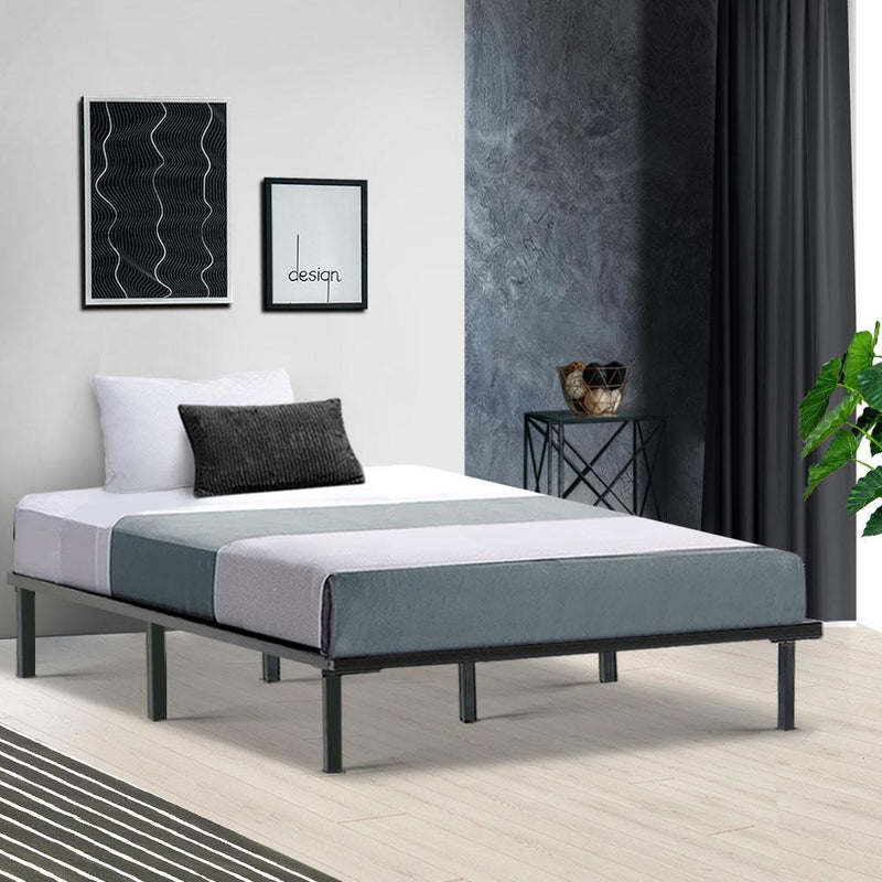 King Single Package | Ted Metal Bed & Normay Bonnell Spring Pillow Top Mattress (Medium Firm) - Bedzy Australia - Furniture > Bedroom