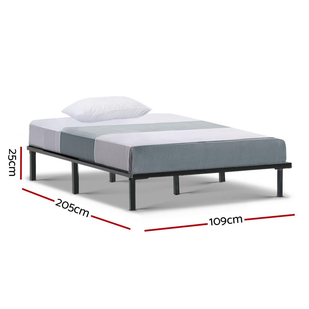 King Single Package | Ted Metal Bed & Normay Bonnell Spring Pillow Top Mattress (Medium Firm) - Bedzy Australia