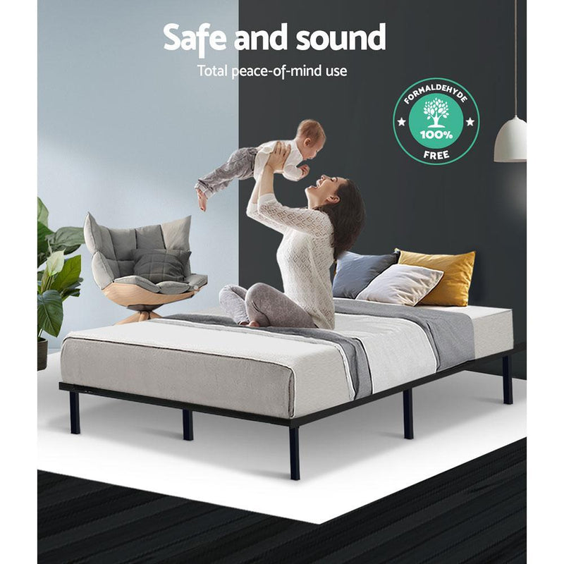 King Single Package | Ted Metal Bed & Normay Bonnell Spring Pillow Top Mattress (Medium Firm) - Bedzy Australia - Furniture > Bedroom
