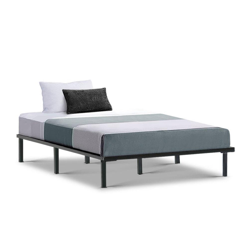 King Single Package | Ted Metal Bed & Normay Bonnell Spring Pillow Top Mattress (Medium Firm) - Bedzy Australia