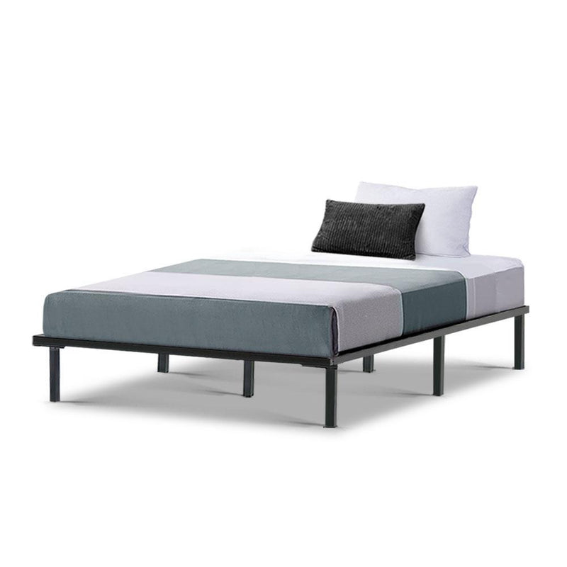 King Single Package | Ted Metal Bed & Normay Bonnell Spring Pillow Top Mattress (Medium Firm) - Bedzy Australia - Furniture > Bedroom