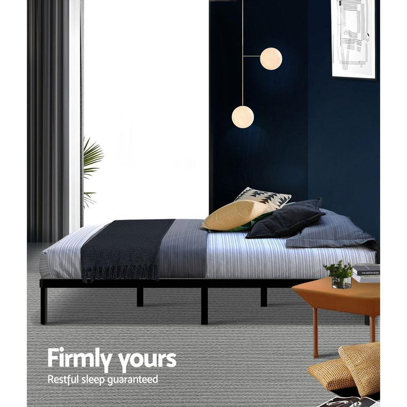 King Single Package | Ted Metal Bed & Normay Bonnell Spring Pillow Top Mattress (Medium Firm) - Bedzy Australia - Furniture > Bedroom