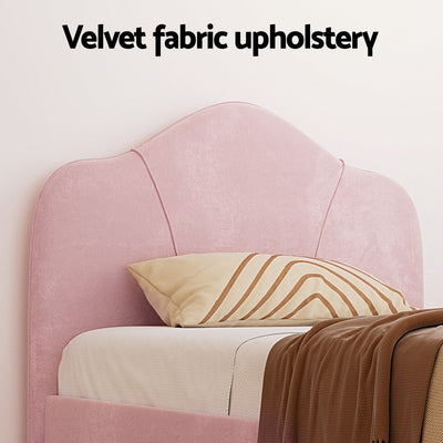 King Single Package | Velvet Pink Bed Frame & Bonita Euro Top Mattress (Medium Firm) - Bedzy Australia