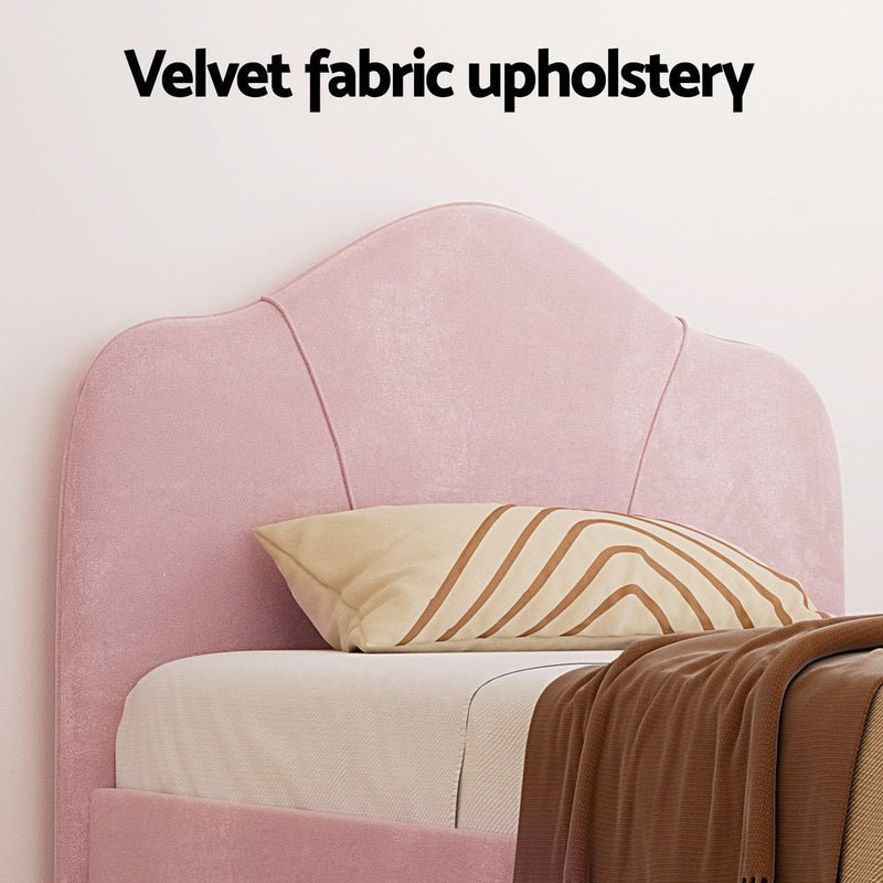 King Single Package | Velvet Pink Bed Frame & Bonita Euro Top Mattress (Medium Firm) - Bedzy Australia