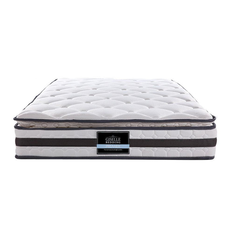King Single Package | Whitehaven Bed White & Normay Bonnell Spring Pillow Top Mattress (Medium Firm) - Bedzy Australia - Furniture > Bedroom