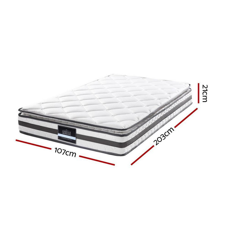 King Single Package | Whitehaven Bed White & Normay Bonnell Spring Pillow Top Mattress (Medium Firm) - Bedzy Australia