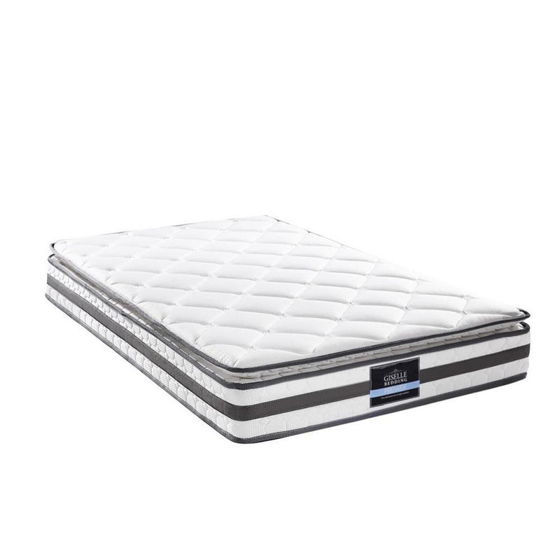 King Single Package | Whitehaven Bed White & Normay Bonnell Spring Pillow Top Mattress (Medium Firm) - Bedzy Australia - Furniture > Bedroom