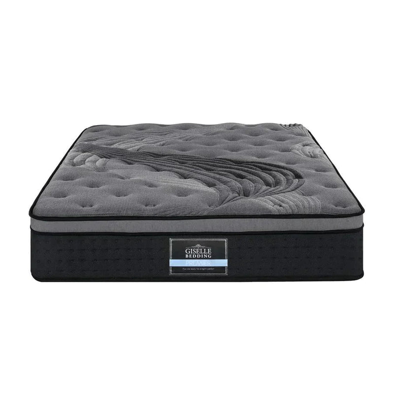 King Single Premium Package | Bronte Storage Bed Frame Grey, Alanya Euro Top Pocket Spring Mattress (Medium Firm) & Pillowtop Mattress Topper - Bedzy Australia