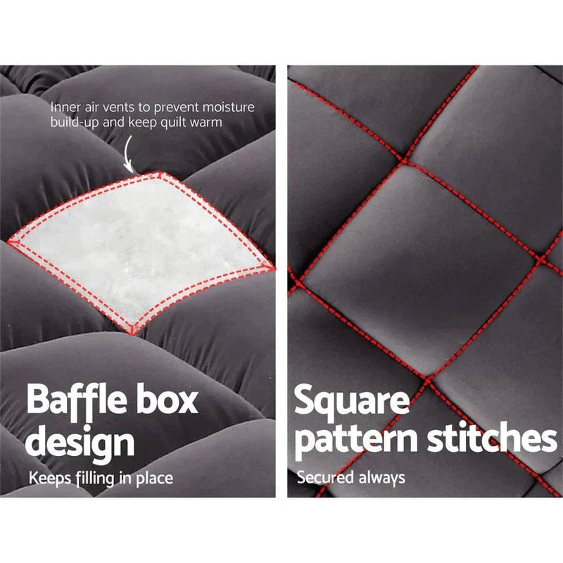 King Single Premium Package | Bronte Storage Bed Frame Grey, Alanya Euro Top Pocket Spring Mattress (Medium Firm) & Pillowtop Mattress Topper - Bedzy Australia