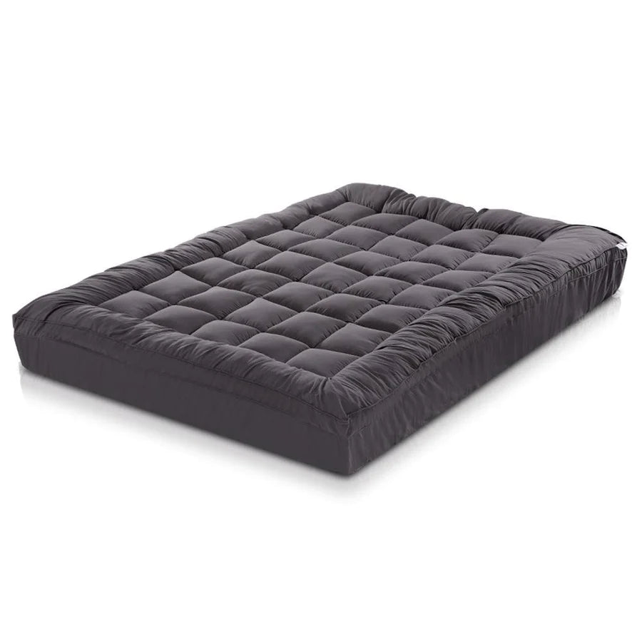 King Single Premium Package | Henley LED Storage Bed Frame Black, Alanya Euro Top Pocket Spring Mattress (Medium Firm) & Pillowtop Mattress Topper - Bedzy Australia