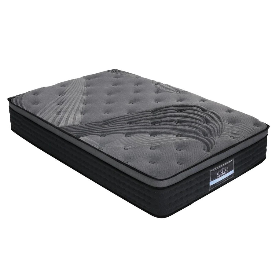 King Single Premium Package | Henley LED Storage Bed Frame Black, Alanya Euro Top Pocket Spring Mattress (Medium Firm) & Pillowtop Mattress Topper - Bedzy Australia