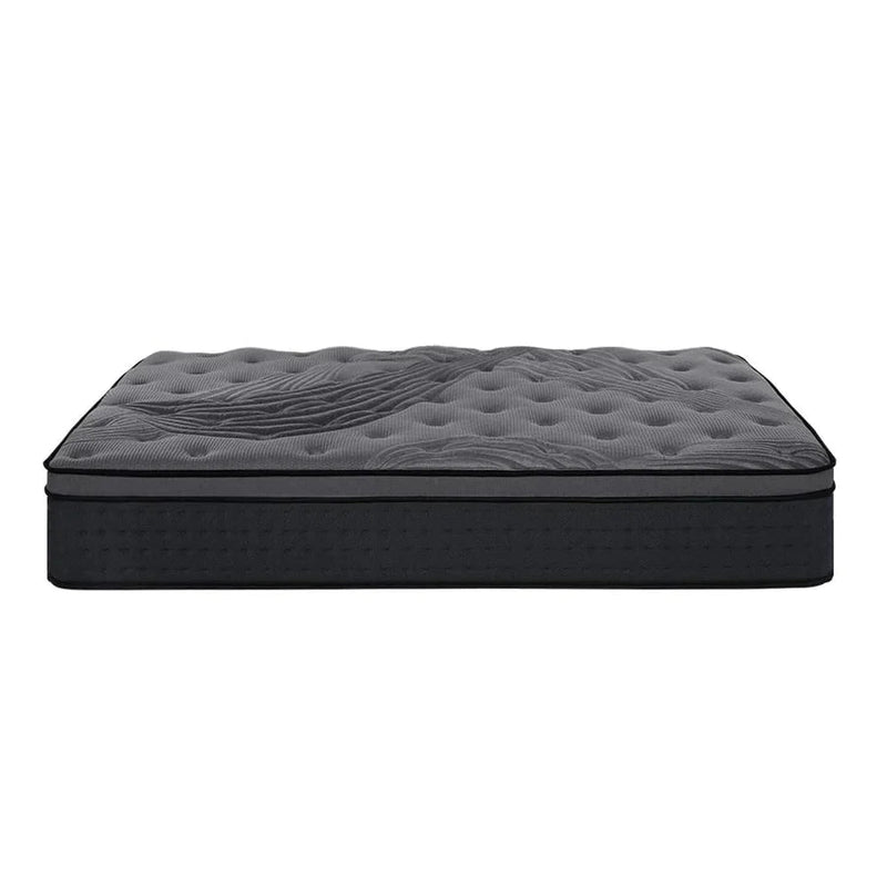 King Single Premium Package | Witton Wooden Bed Frame Walnut, Alanya Euro Top Pocket Spring Mattress (Medium Firm) & Pillowtop Mattress Topper - Bedzy Australia