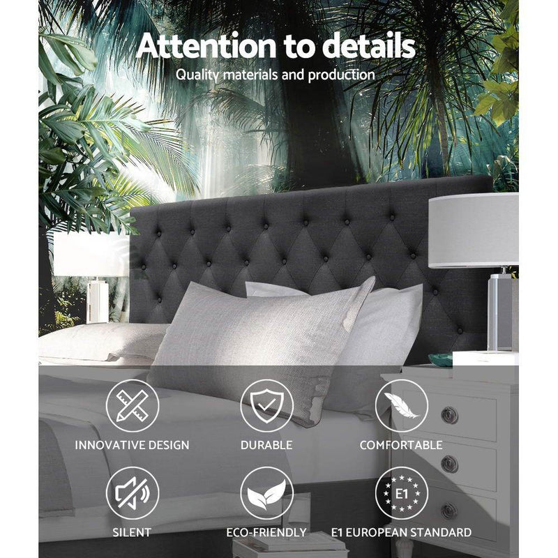 King Size | Cappi Bed Headboard (Charcoal) - Bedzy Australia - Furniture > Bedroom