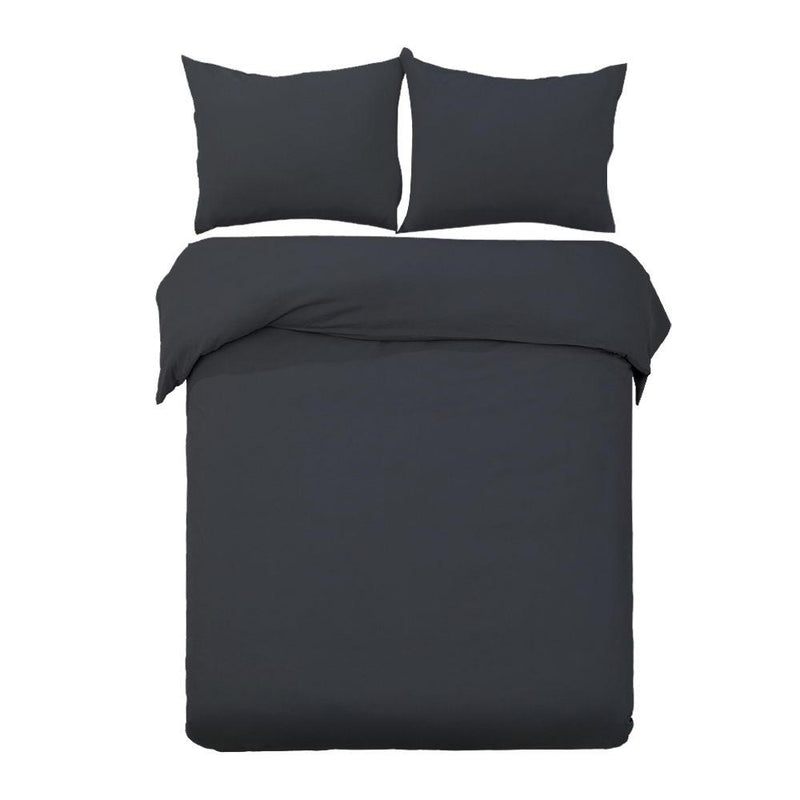 King Size Classic Quilt Cover Set - Black - Bedzy Australia