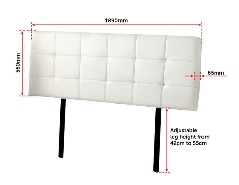 King Size | Deluxe Headboard Bedhead (White) - Bedzy Australia - Furniture > Bedroom