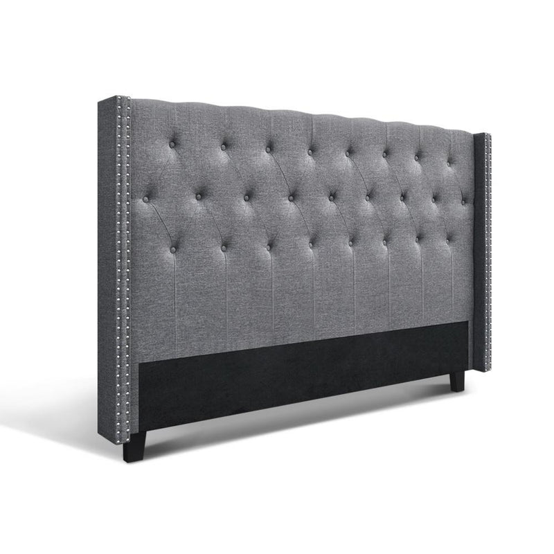 King Size | Luca Bed Headboard (Grey) - Bedzy Australia