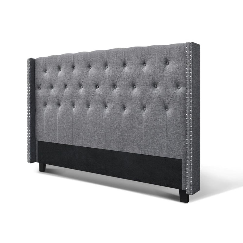 King Size | Luca Bed Headboard (Grey) - Bedzy Australia