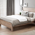 Nowra King Size Solid Wood Veneered Acacia Bed Frame - Oak
